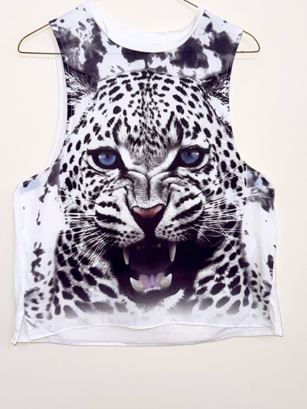 Blue-Eyes Leopard Face Tank - size XS